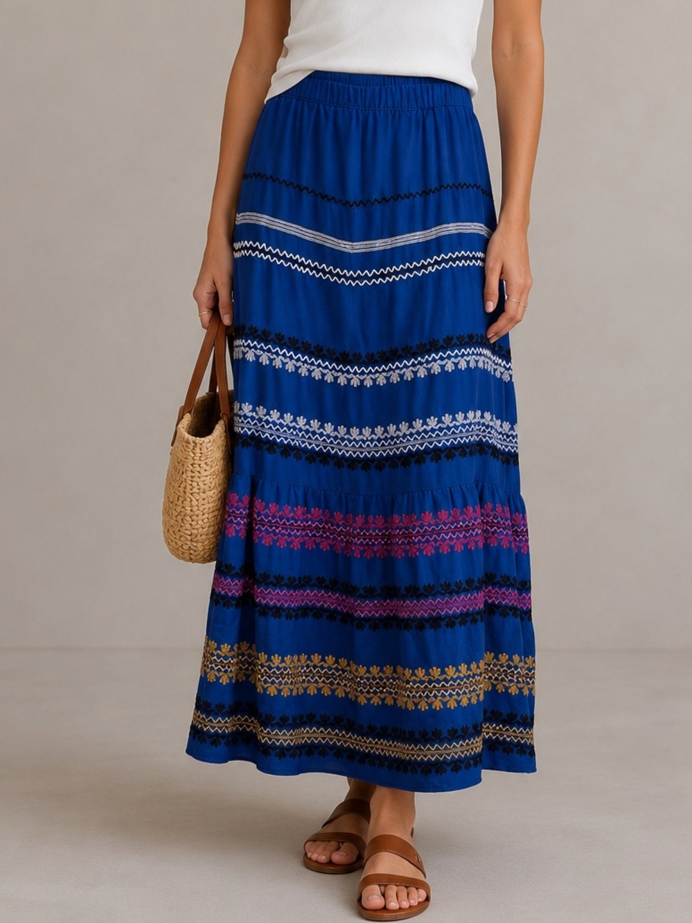 Vanessa Virginia Anthropologie Women's Embroidered & Beaded Skirt Size 8
